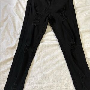 Black Distressed Skinny Jeans